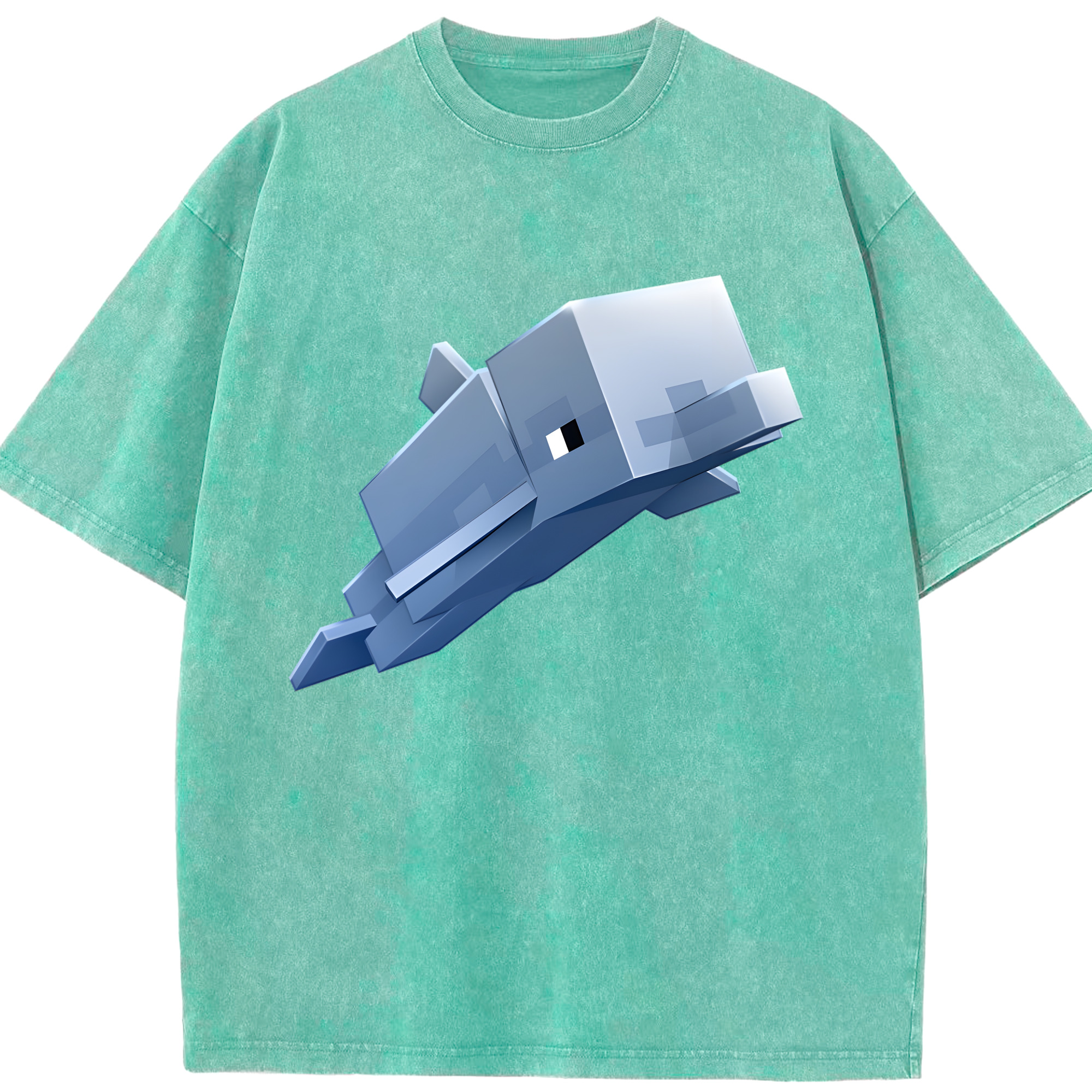 （画像用） マインクラフト ブロックの世界 Minecraft MC Block world 綿100% ヴィンテージ風 半袖Tシャツ（フロントプリント）